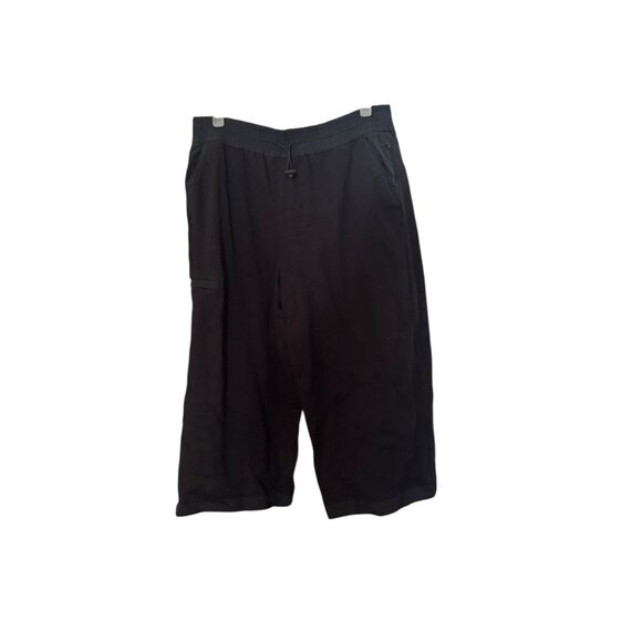 Athleta Pants - Athleta Womens Triumph Hybrid Wide Crop Pant Black Tie Waist Size XL